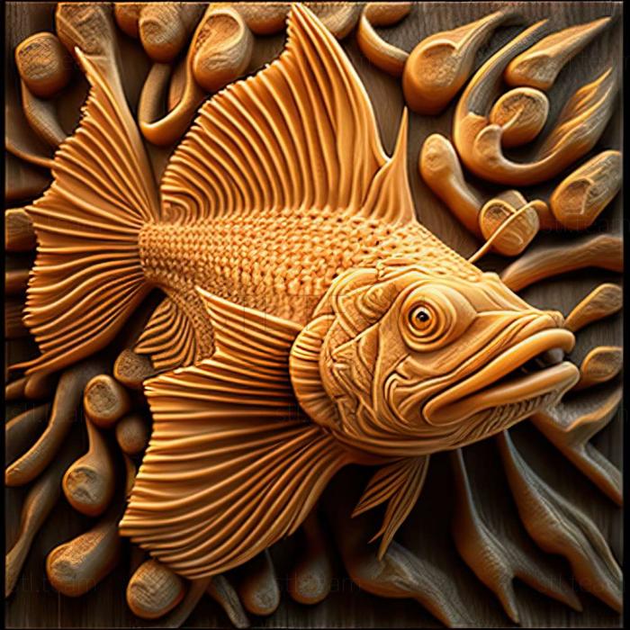 3D model Star ancistrus fish (STL)